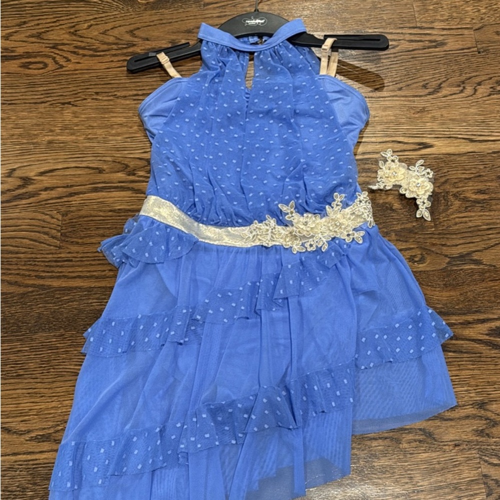 Weissman Blue and Gold Kids Dance Costume